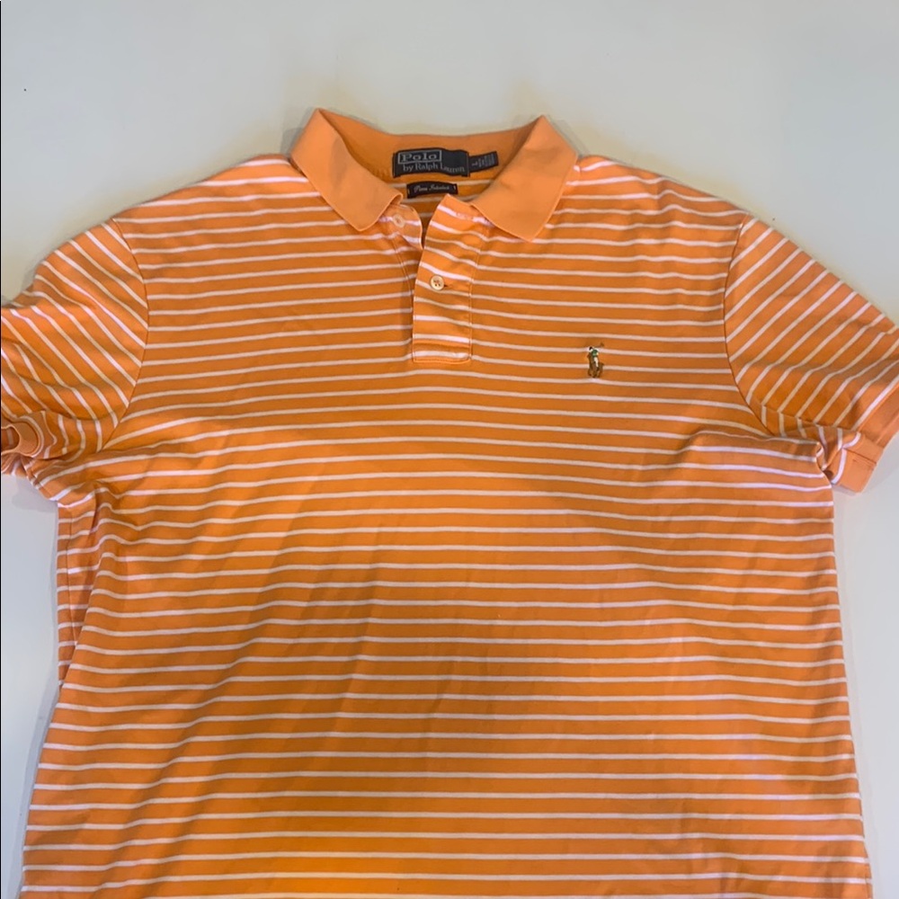 Polo by Ralph Lauren Orange Striped Men's Shirt